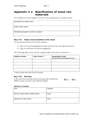 Nordic Ecolabelling Wood Raw Material Specification