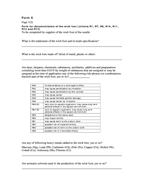 Wick Foot Documentation Form