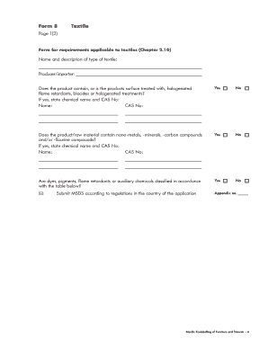 Nordic Ecolabelling Textile Requirements Form