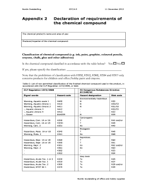 Nordic Ecolabelling Chemical Compound Declaration