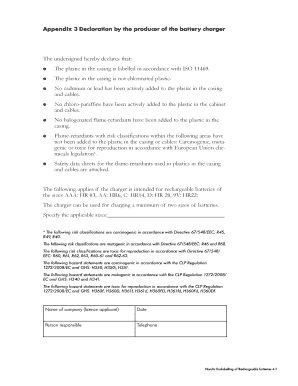 Battery Charger Producer Declaration