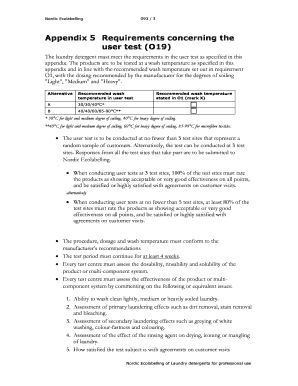 Nordic Ecolabelling Laundry Detergent User Test Form