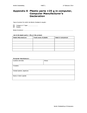 Computer Manufacturer's Declaration