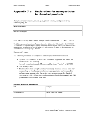 Nordic Ecolabelling Nanoparticle Declaration
