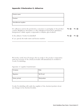 Nordic Ecolabelling Adhesives Declaration