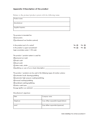 Product Description Form