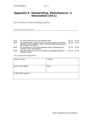 Nordic Ecolabelling TV Projector Declaration