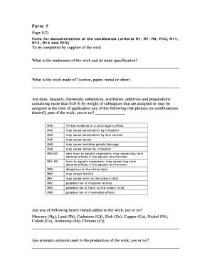 Candlewick Documentation Form