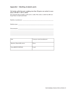 Plastic Parts Marking Certification