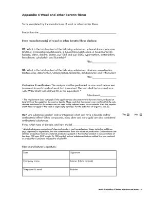 Wool and Keratin Fibres Declaration Form