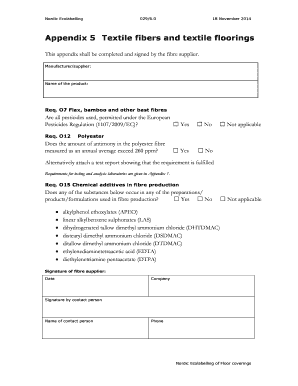 Nordic Ecolabelling Textile Fiber Compliance Form