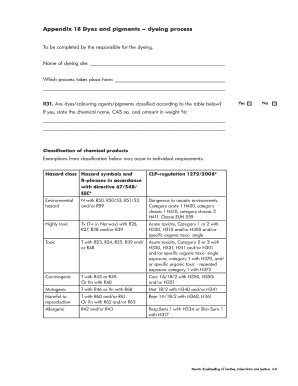 Dyeing Process Compliance Form