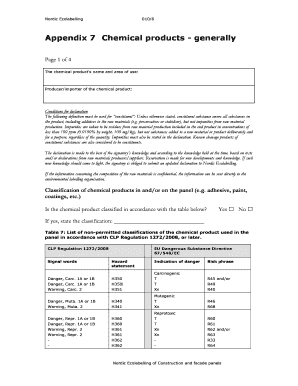 Nordic Ecolabelling Chemical Product Declaration Form