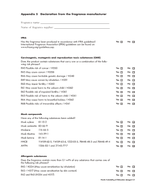 Fragrance Manufacturer Declaration
