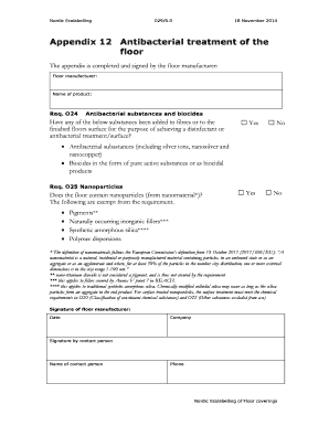 Nordic Ecolabelling Floor Antibacterial Treatment Form