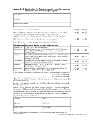 Declaration 4 for Coating Agents
