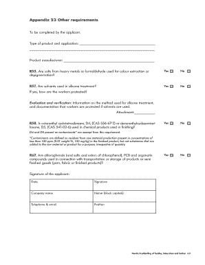 Nordic Ecolabelling Textile Product Application Form