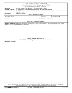 Developmental Counseling Form