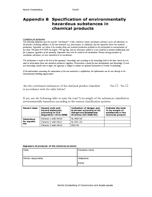 Nordic Ecolabelling Chemical Product Declaration Form