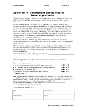 Nordic Ecolabelling Chemical Product Declaration