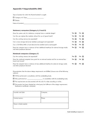 Nordic Ecolabel Computer Upgradeability Form