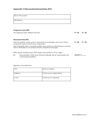 Nordic Ecolabelling Toy Safety Form