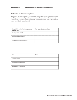 Declaration of Statutory Compliance