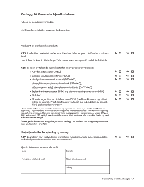Chemical Requirements Form