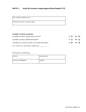 Certificate for Chemical Cleaning Products