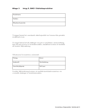 Certificate of Non-GMO Starch Products