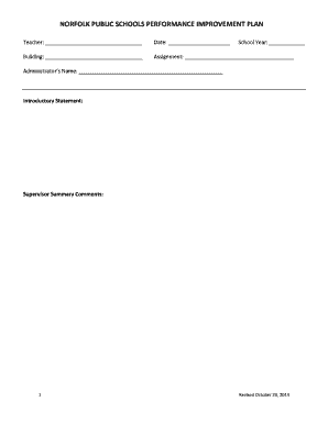 Norfolk Public Schools Performance Improvement Plan