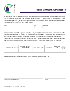 Topical Ointment Authorization Form