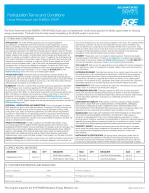 Home Performance with ENERGY STAR Audit Terms and Conditions