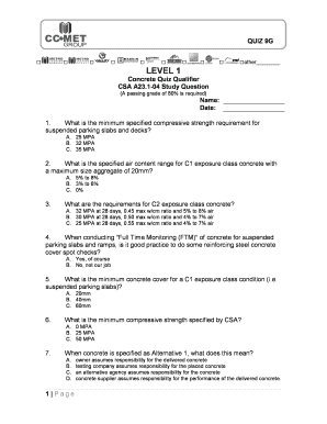 Concrete Quiz Qualifier 9G