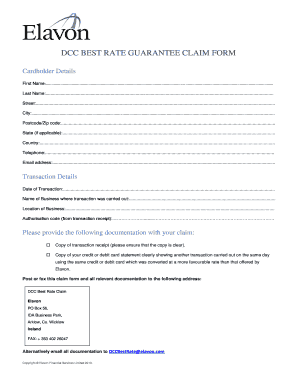 DCC Best Rate Guarantee Claim Form