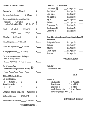 Gift Collection Order Form