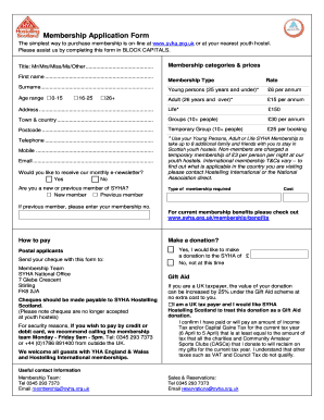SYHA Membership Application Form