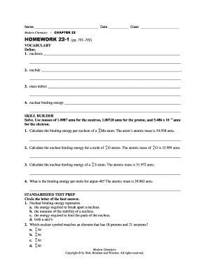 Modern Chemistry Homework 22-1