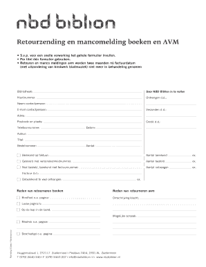 Retourzending en mancomelding boeken en AVM