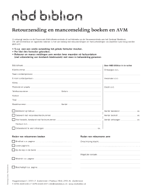 Retourzending en mancomelding boeken en AVM