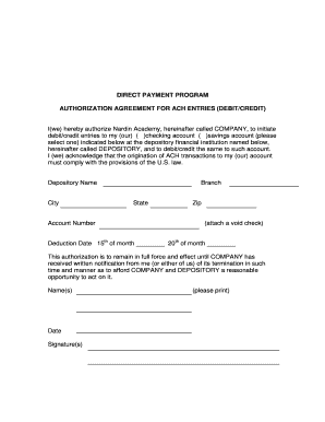 ACH Authorization Agreement
