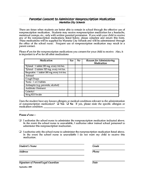 Parental Consent for Nonprescription Medication