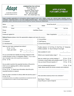 Employment Application Form