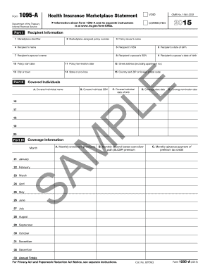 Form 1095-A Health Insurance Marketplace Statement