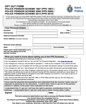 Police Pension Scheme Opt-Out Form