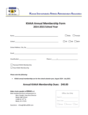 KIAAA Annual Membership Form