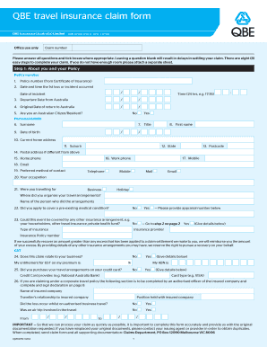 QBE Travel Insurance Claim Form