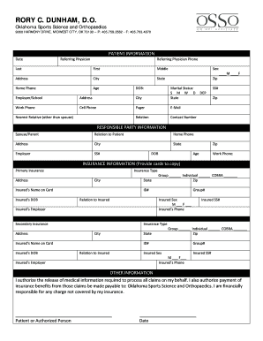 Patient Intake Forms