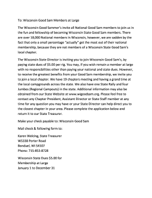 Wisconsin Good Sam Membership Application