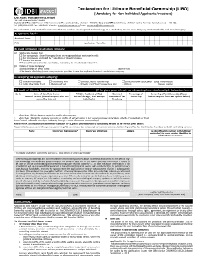 Declaration for Ultimate Beneficial Ownership